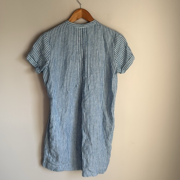 Faherty Gemina Blue Striped Linen Mini Dress XS - Picture 3 of 12